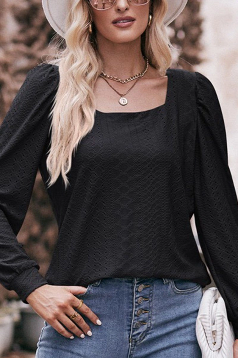 WOMEN U NECK EYELET FITTED CUFF TEE Non Chafing Edges