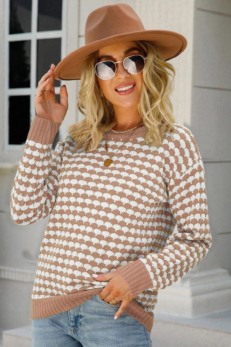 Hypoallergenic Fiber WOMENS PATTERNED ROUND NECK TOP