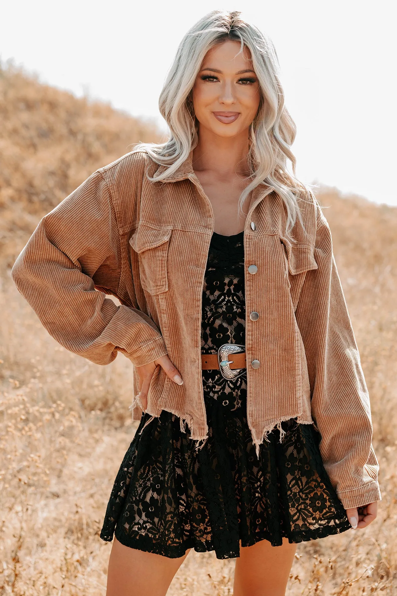 Promise Me Forever POL Corduroy Shacket (Camel) Layer Ready