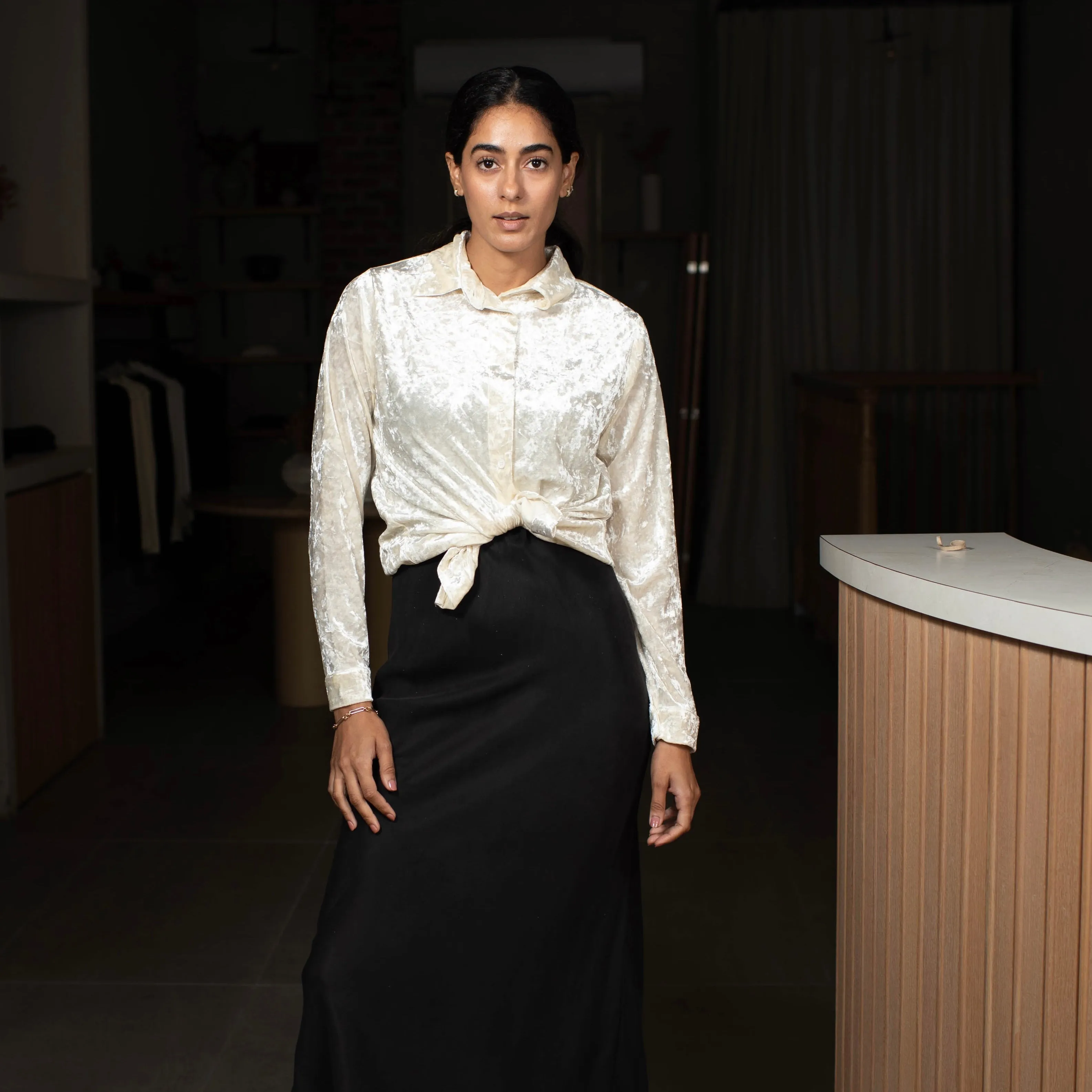 Maxi Slip Dress [Final Sale] Front-Zip