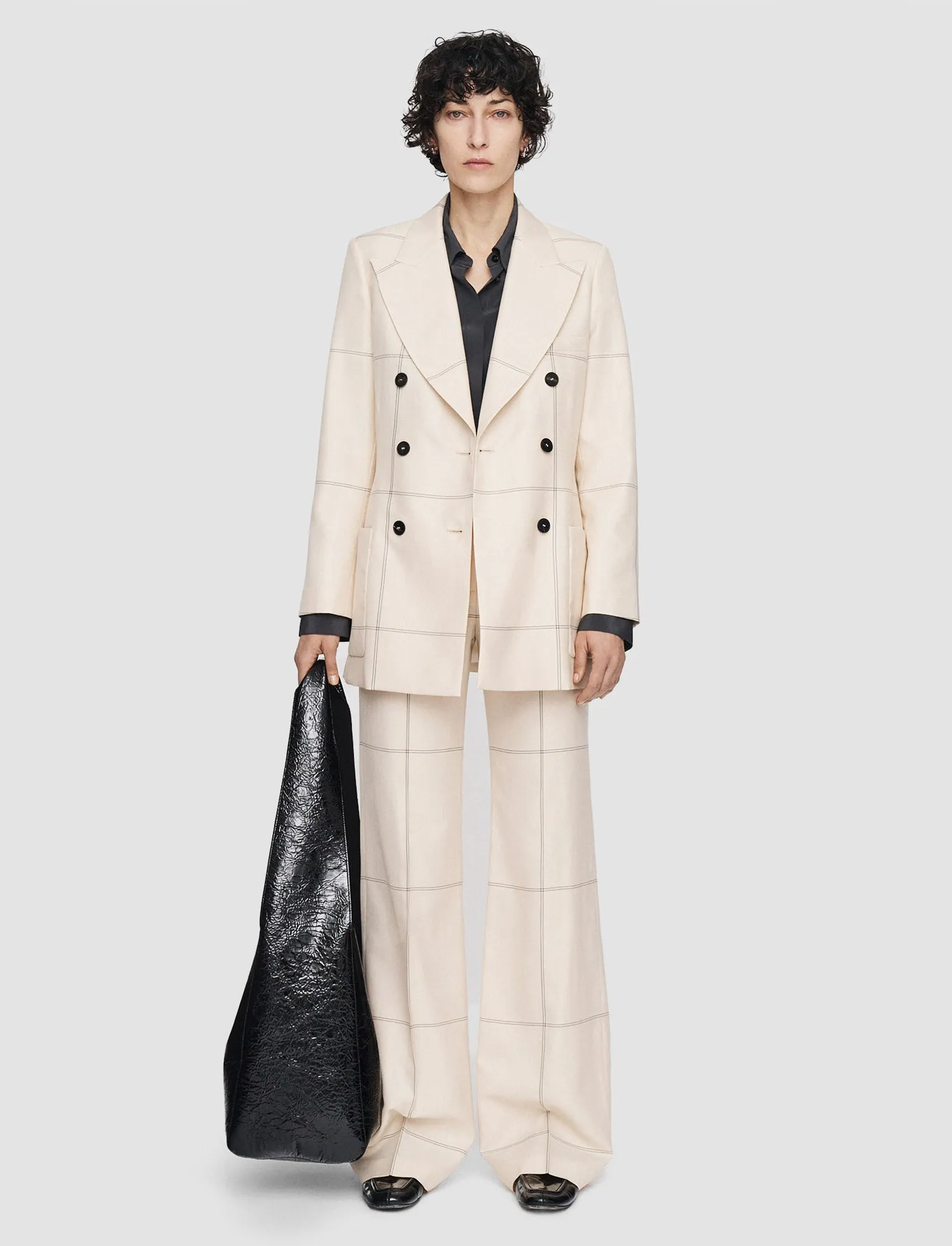 Ergonomic Paneling Compression Packed Design Wool Tartan Leandre Jacket