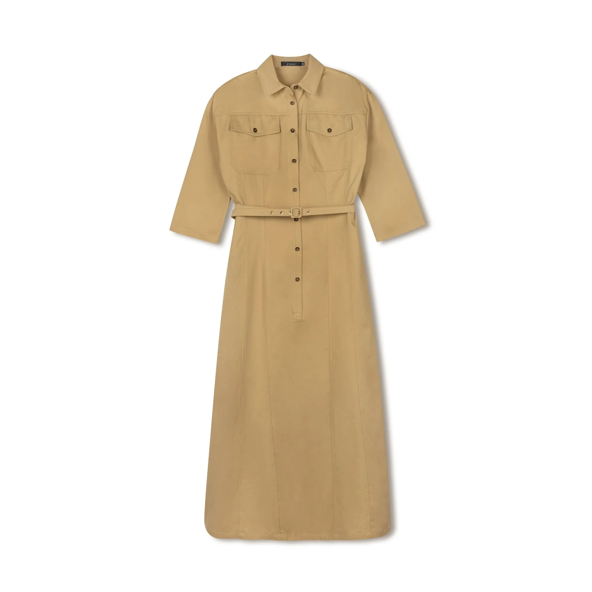 Aline Denim Dress | Khaki [Final Sale] Side Tie Summer Ease