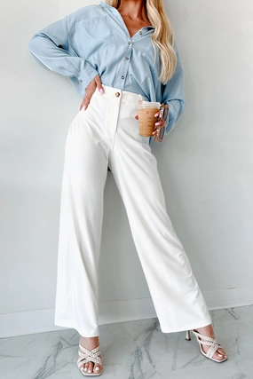 Soft Interior Working Together Wide Leg Pants (Off White)