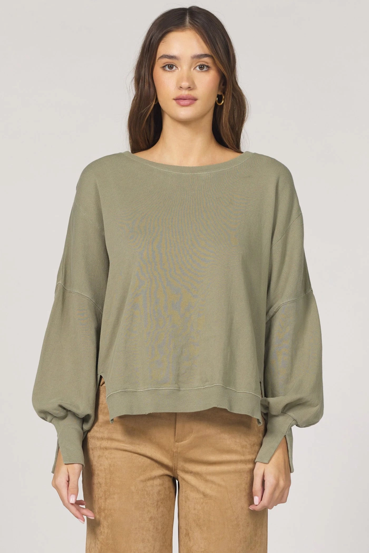 Non Restrictive Fit Dear John Trenton Sweater in Vetiver