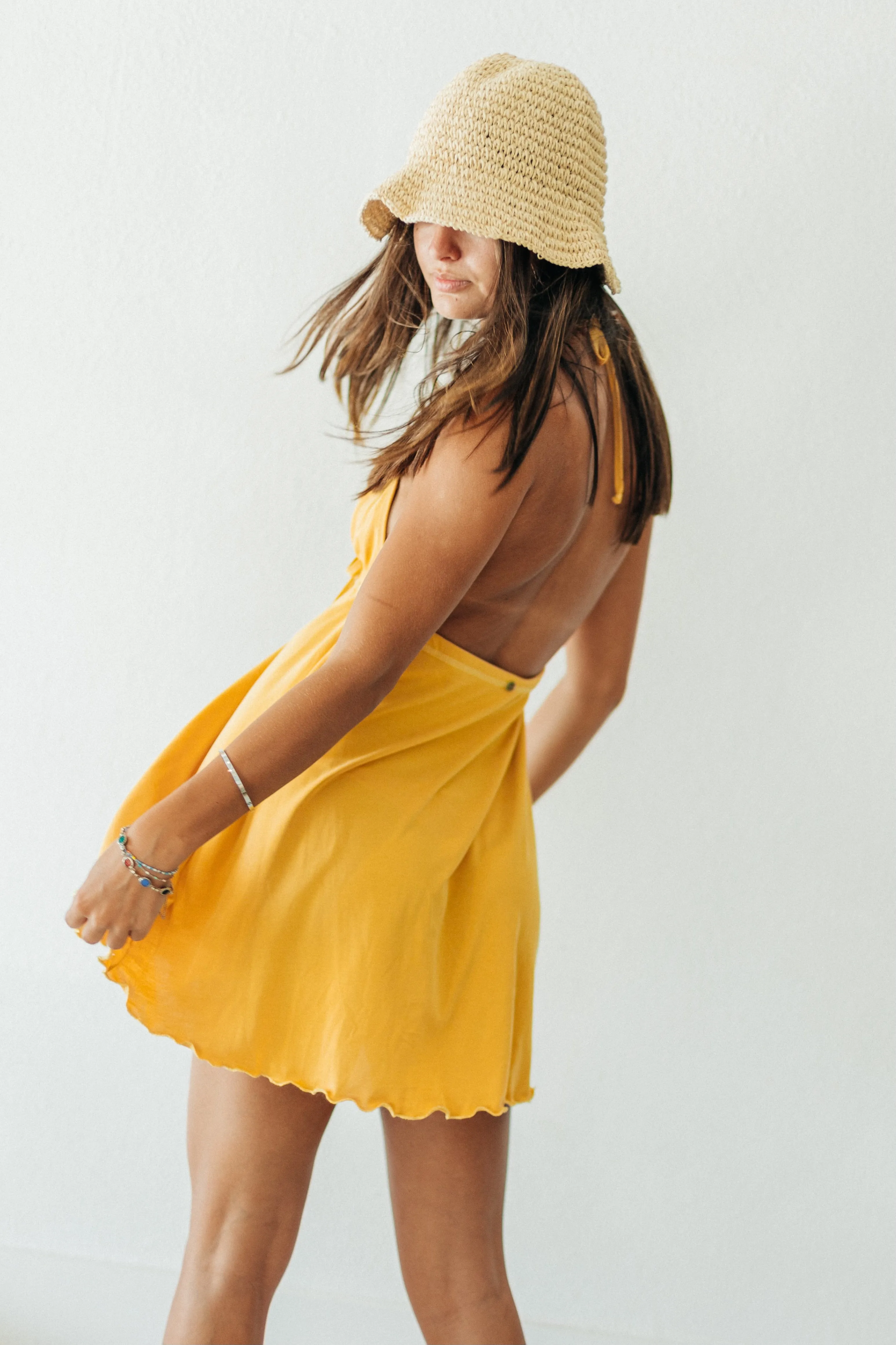 Yellow Tide Mini Dress Must-have Fitted Mood