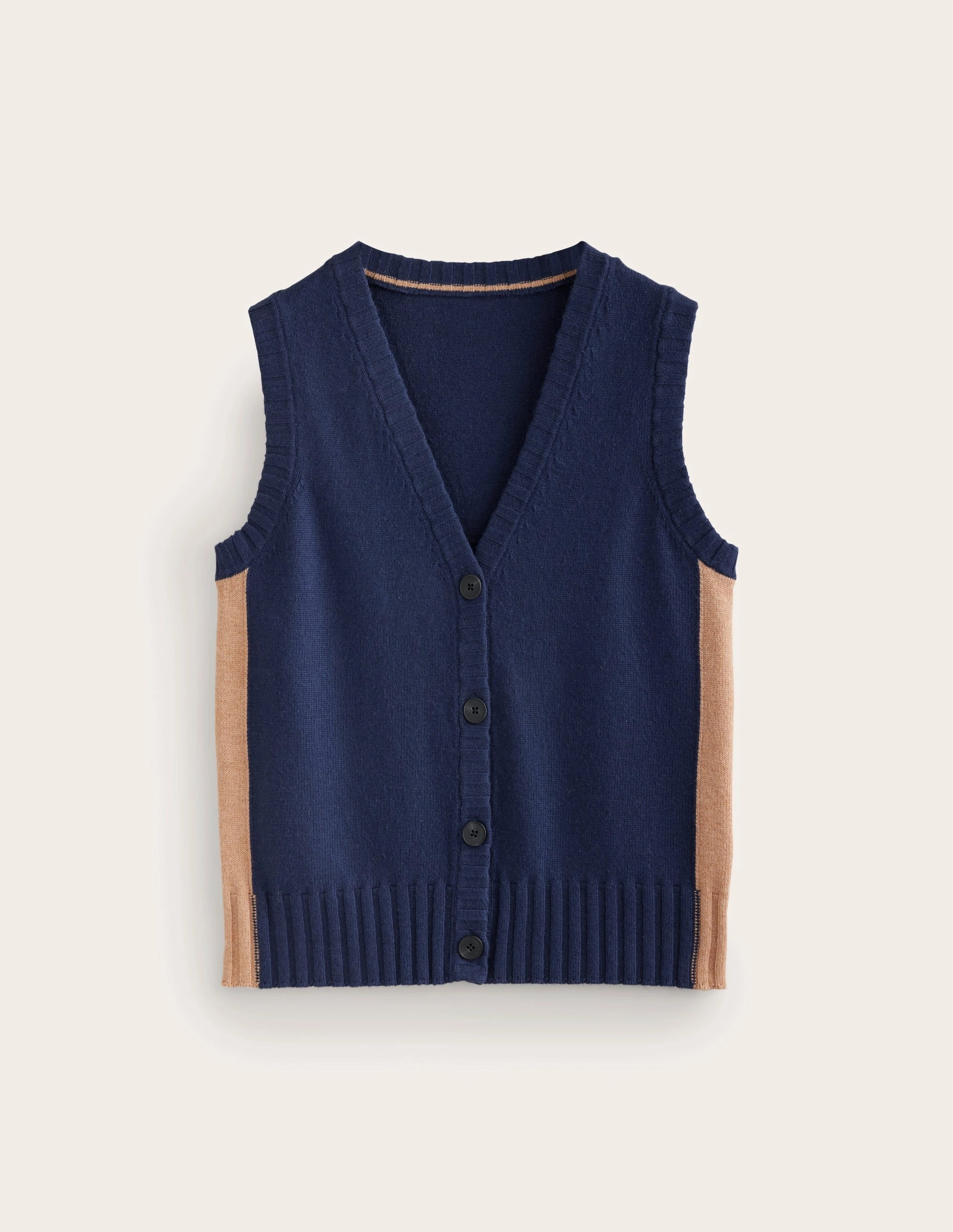Zia Knitted Waistcoat-Navy Moisture Wicking Texture
