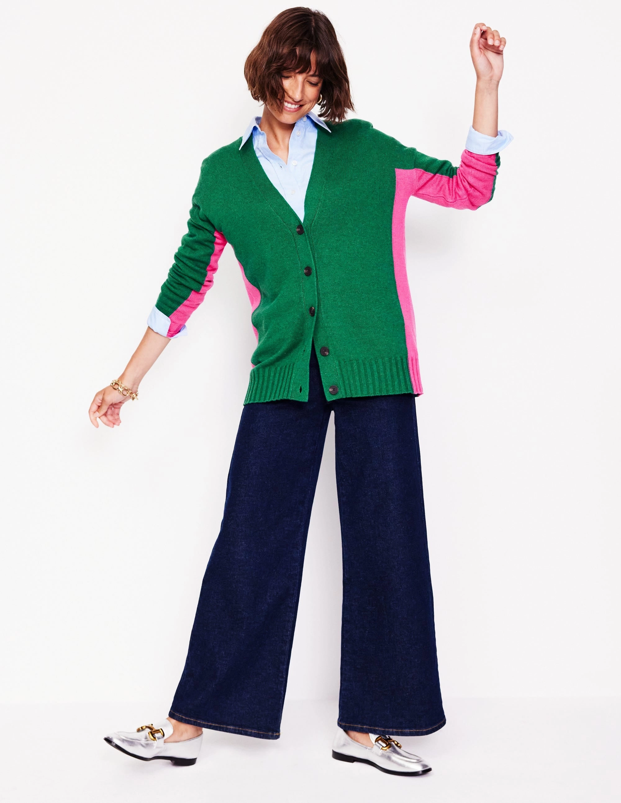 Zia Longline V-Neck Cardigan-Pine Green Street Trend Daily Essential