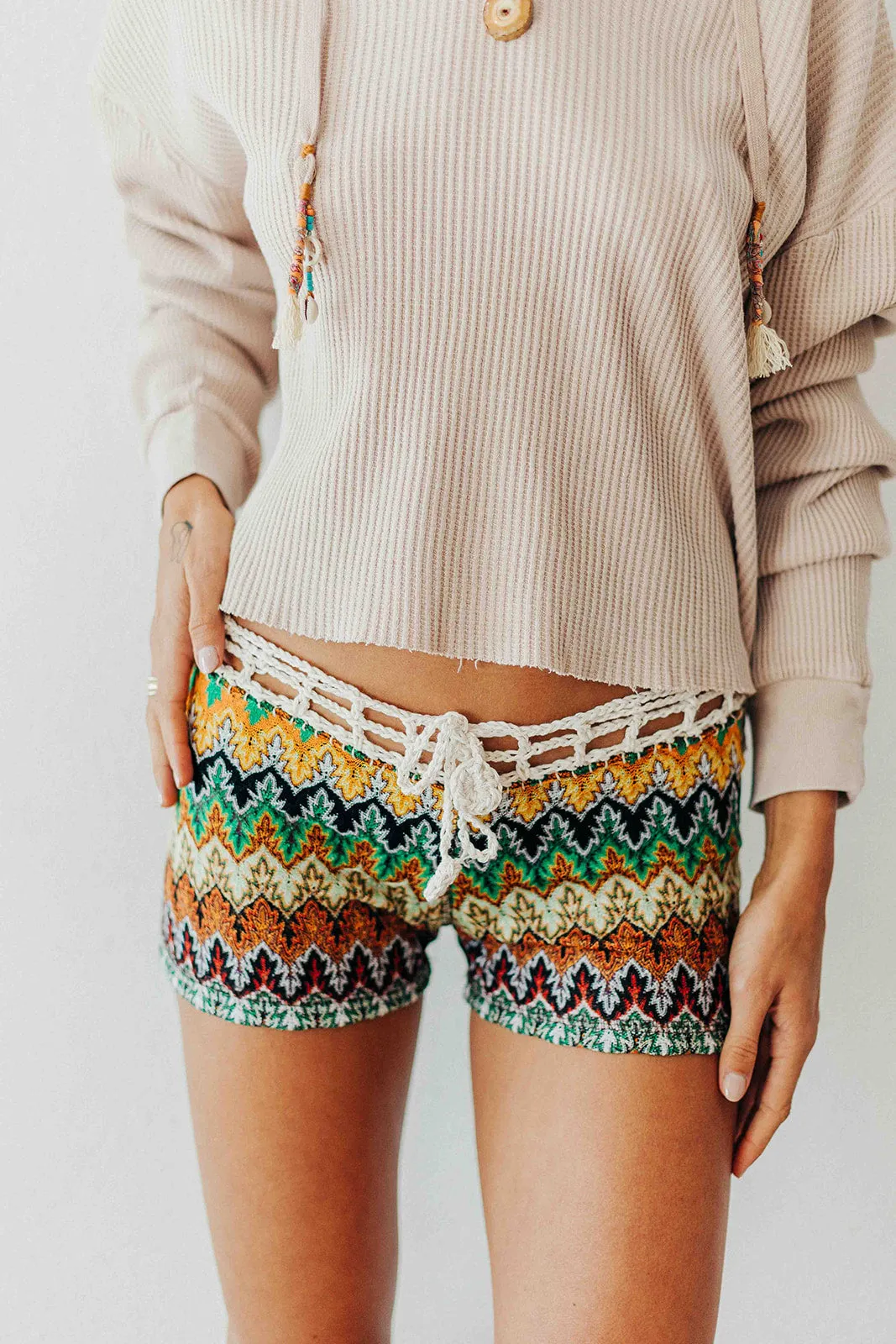 Simple Cut Zig Zag Crochet Shorts