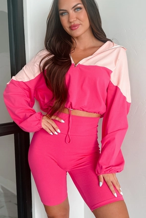 Anti - odor Feeling The Burn Athleisure Set (Dark Coral/Powder Blush)