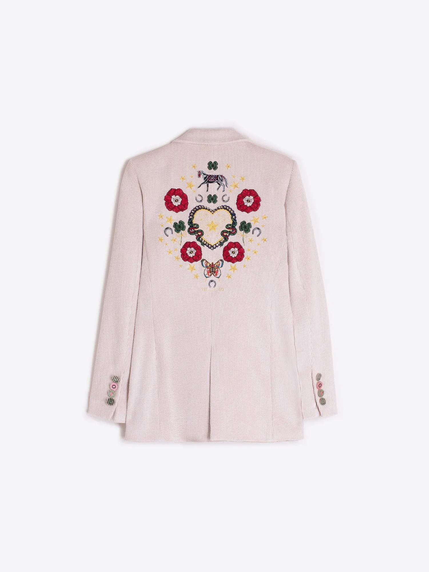 tall size EMBROIDERED FLORAL BLAZER